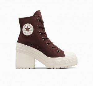 Converse Chuck 70 De Luxe Heel Zamszowe Brązowe | 614273-RXS