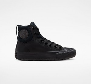 Converse Chuck Taylor All Star Berkshire Boot Skórzane Czarne Czarne Szare | 596783-HMT