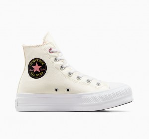 Converse Chuck Taylor All Star Lift Platformie Alchemy Embroidery Czarne Różowe | 904286-MZA