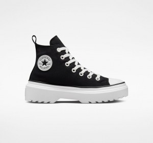 Converse Chuck Taylor All Star Lugged Lift Platformie Płócienne Czarne Czarne Białe | 542906-KZF