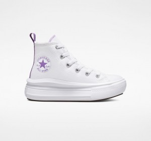 Converse Chuck Taylor All Star Move Platformie Białe Fioletowe Białe | 968413-ZLR