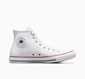 Converse Chuck Taylor All Star Skórzane Białe | 678542-AJB