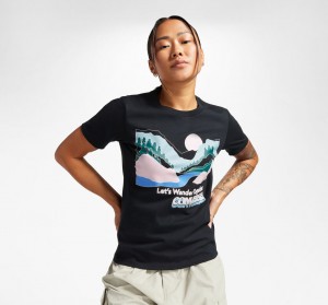 Converse Outdoor Art T-Shirt Czarne | 361758-UYL