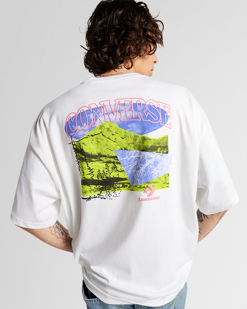 Converse All Star Mountain Remix T-Shirt Białe | 034598-PJG