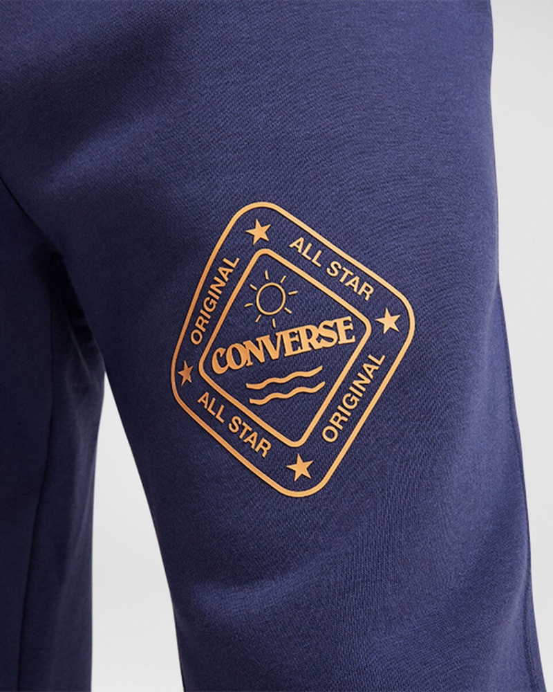 Converse All Star Zimowe Grafiką Sweatpant Niebieskie | 964507-DXB