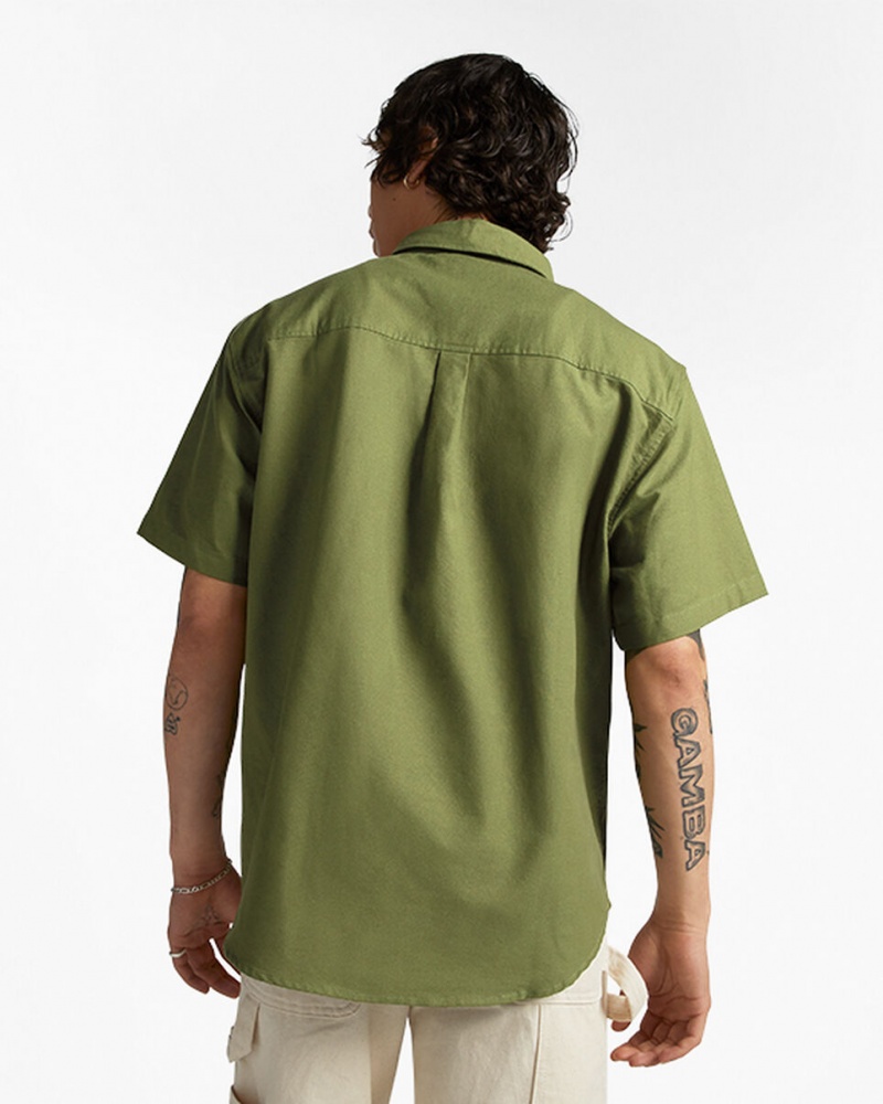 Converse Basic Woven Krótkie Sleeve Shirt Zielone | 704236-DSR