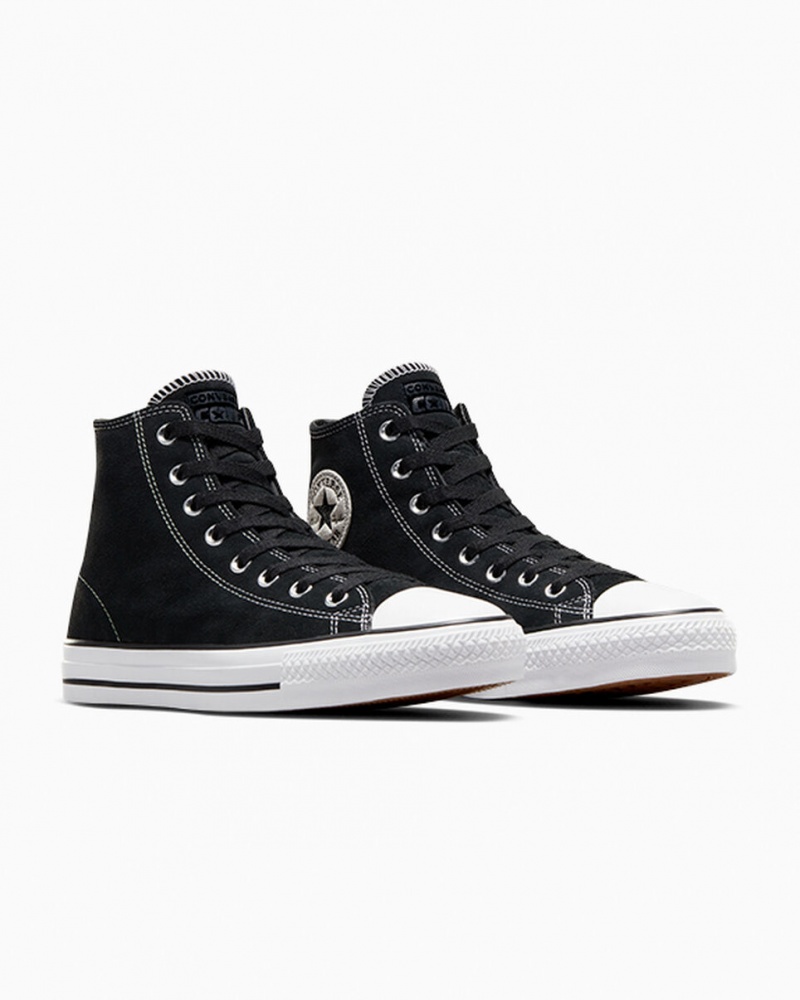 Converse CONS Chuck Taylor All Star Pro Zamszowe Czarne Czarne Białe | 902386-GSV