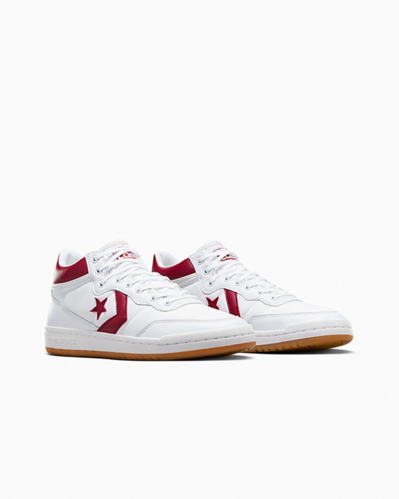 Converse CONS Fastbreak Pro Skórzane Białe Czerwone Białe | 508372-PYX
