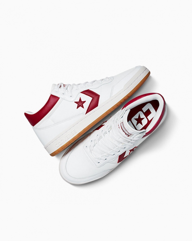 Converse CONS Fastbreak Pro Skórzane Białe Czerwone Białe | 508372-PYX