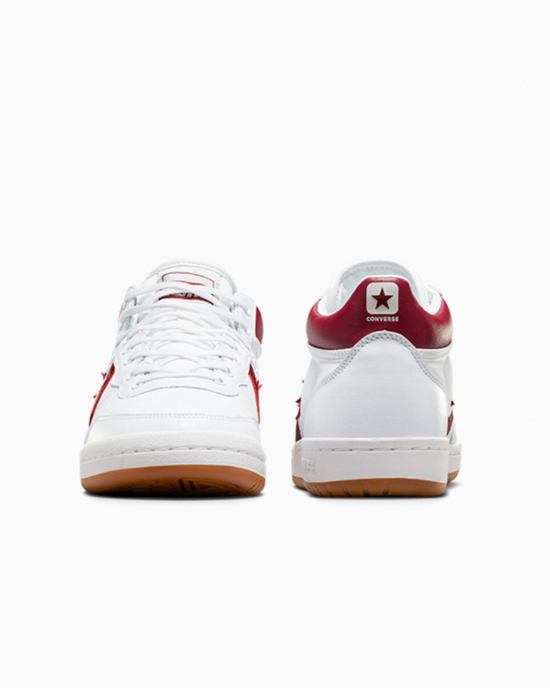 Converse CONS Fastbreak Pro Skórzane Białe Czerwone Białe | 508372-PYX
