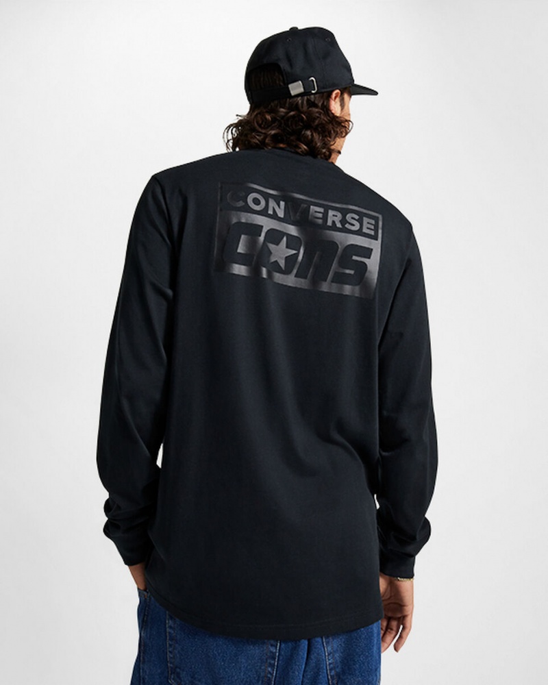 Converse CONS Long Sleeve T-Shirt Czarne | 290768-XZE