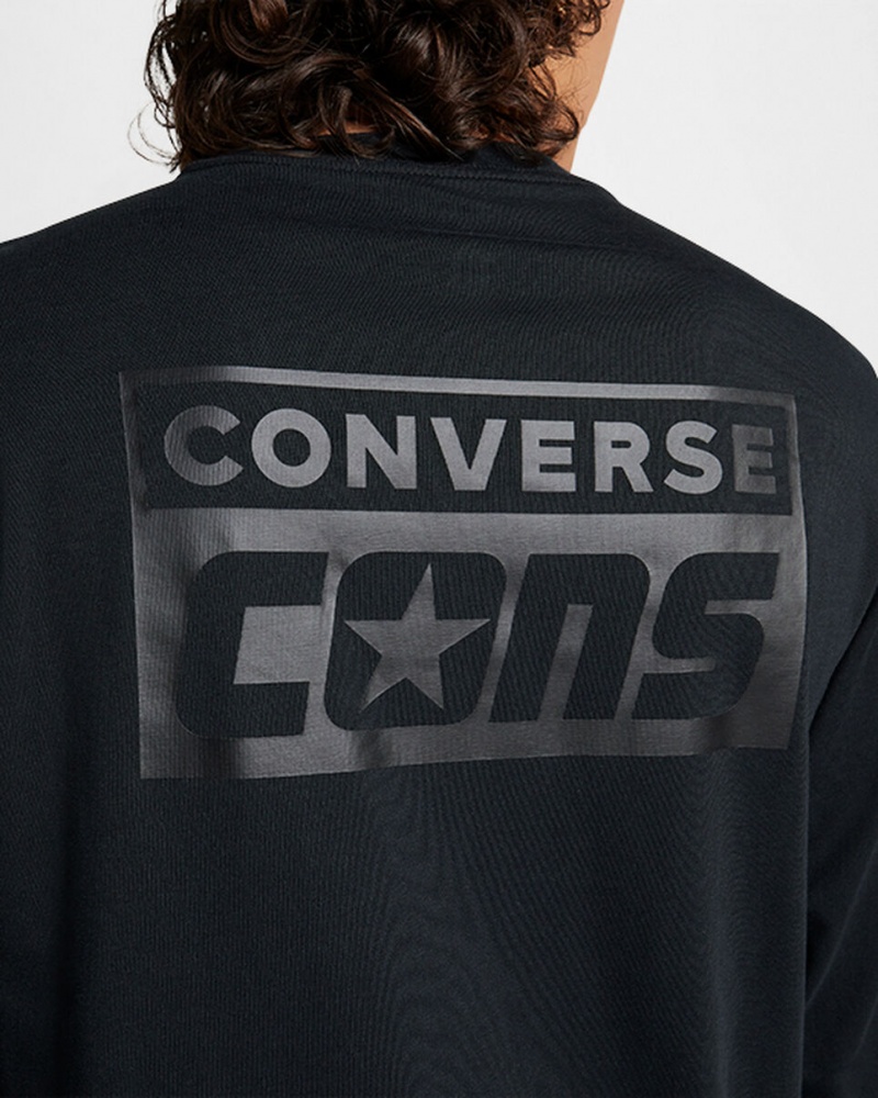 Converse CONS Long Sleeve T-Shirt Czarne | 290768-XZE