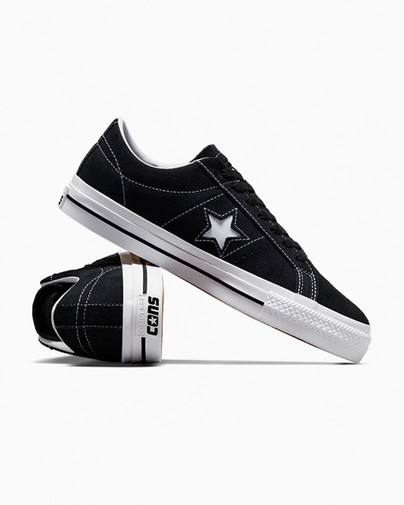 Converse CONS One Star Pro Czarne Czarne Białe | 614705-FAH
