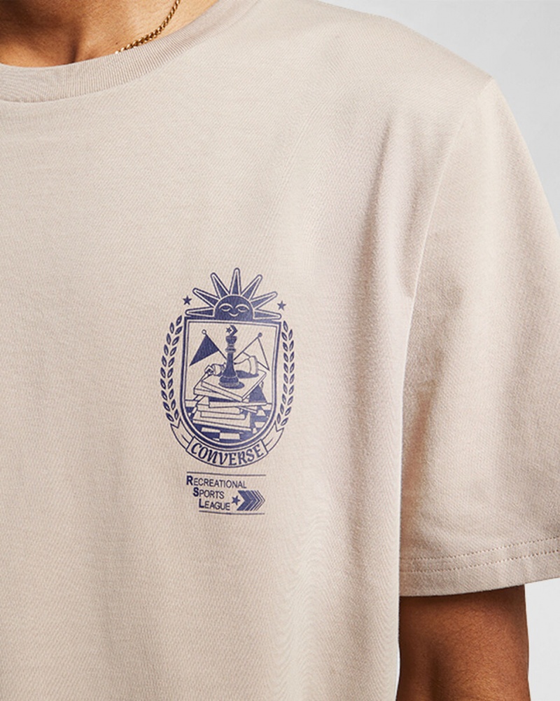 Converse Chess League Grafiką T-Shirt Wonder Stone | 894507-LEB