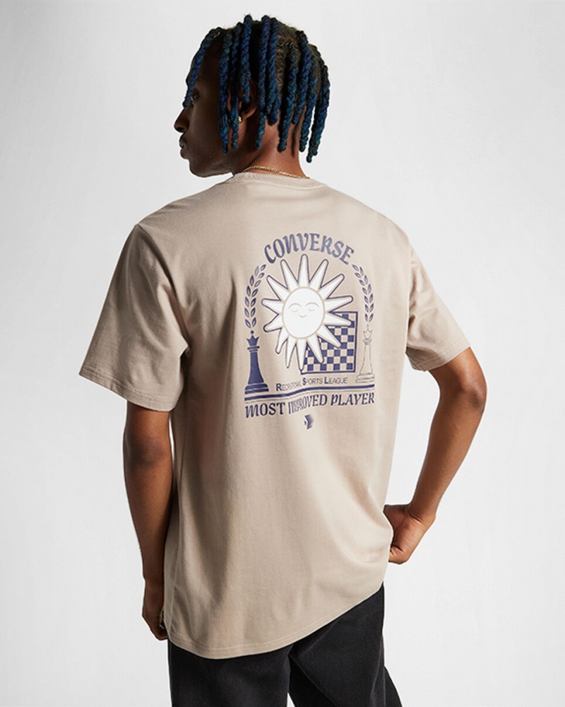 Converse Chess League Grafiką T-Shirt Wonder Stone | 894507-LEB
