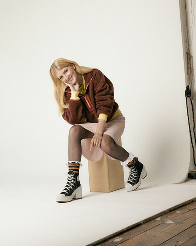 Converse Chuck 70 De Luxe Heel Czarne | 270153-SYH