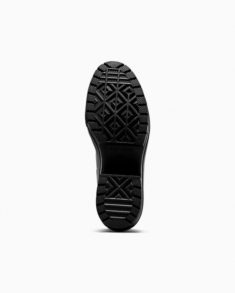 Converse Chuck 70 De Luxe Heel Skórzane Czarne Czarne Białe | 519263-ZJK