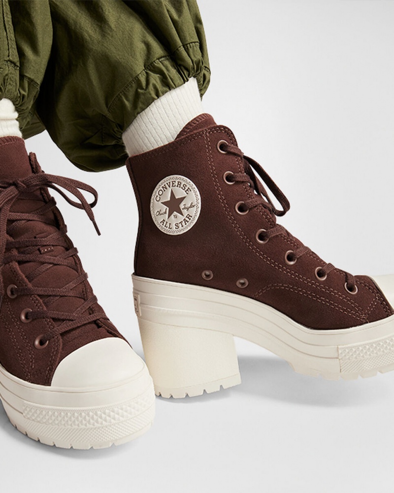 Converse Chuck 70 De Luxe Heel Zamszowe Brązowe | 614273-RXS