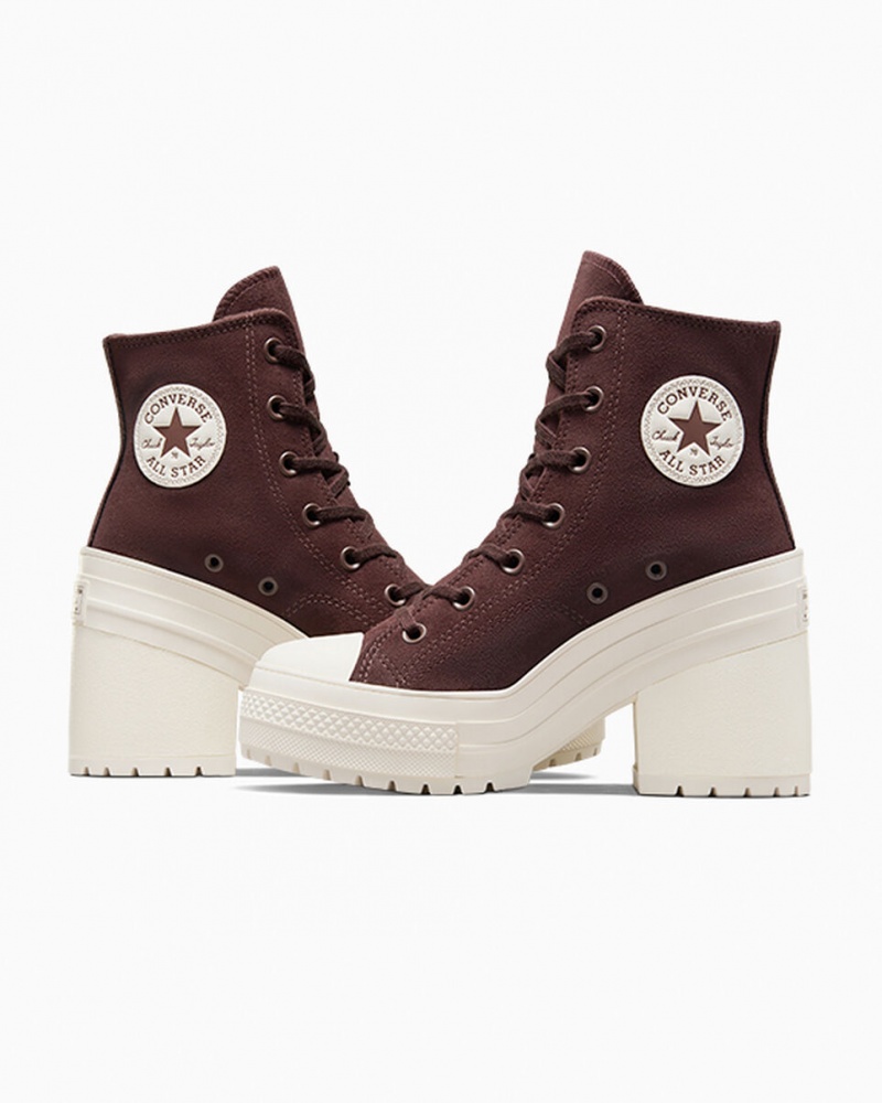 Converse Chuck 70 De Luxe Heel Zamszowe Brązowe | 614273-RXS