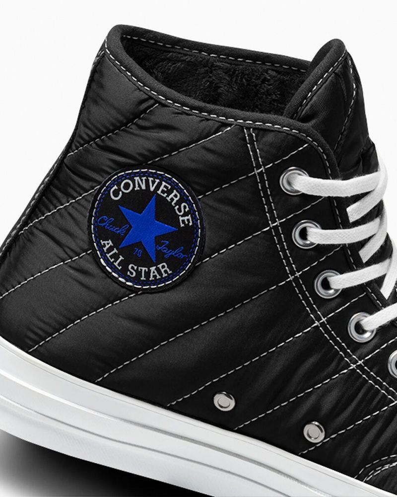 Converse Chuck 70 Faux Fur Czarne Niebieskie Szare | 219076-BLH