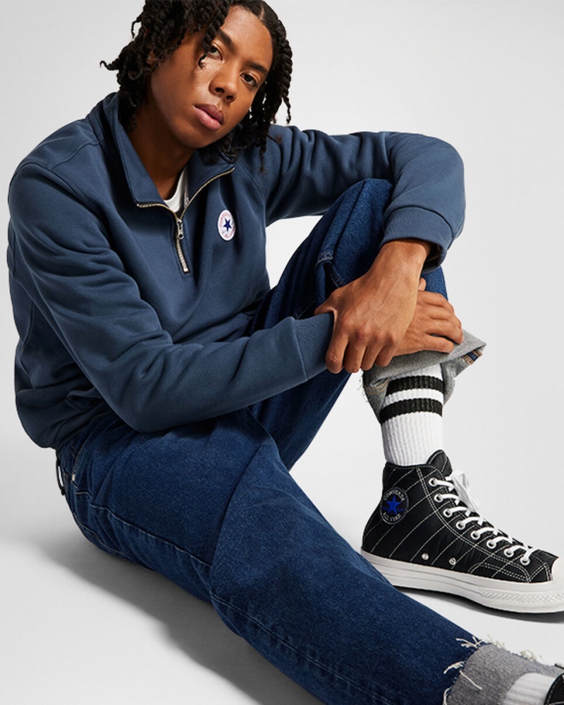 Converse Chuck 70 Faux Fur Czarne Niebieskie Szare | 219076-BLH
