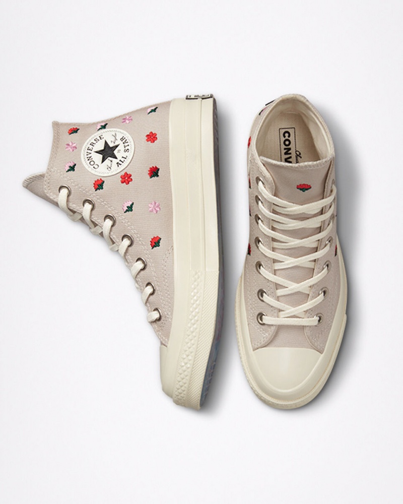 Converse Chuck 70 Floral Embroidery Desert Sand / Egret | 216385-UHT