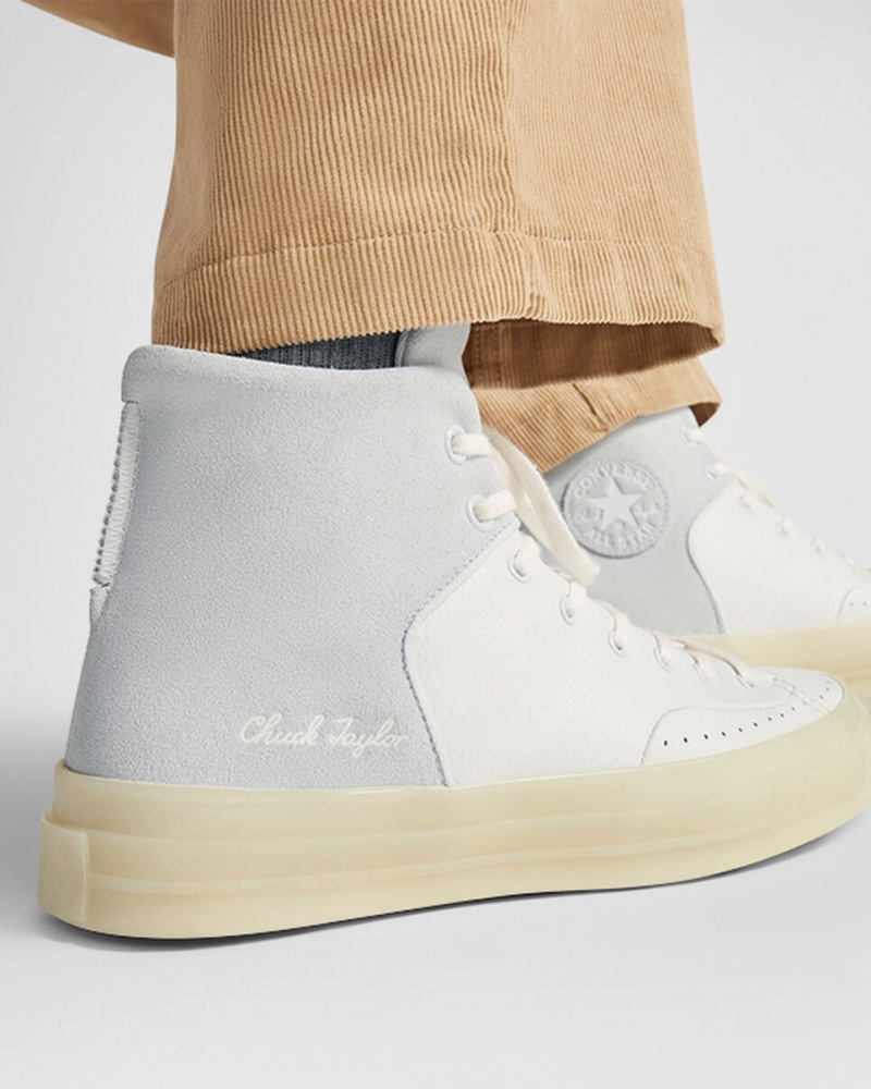 Converse Chuck 70 Marquis Skórzane Białe Szare | 805691-GNK