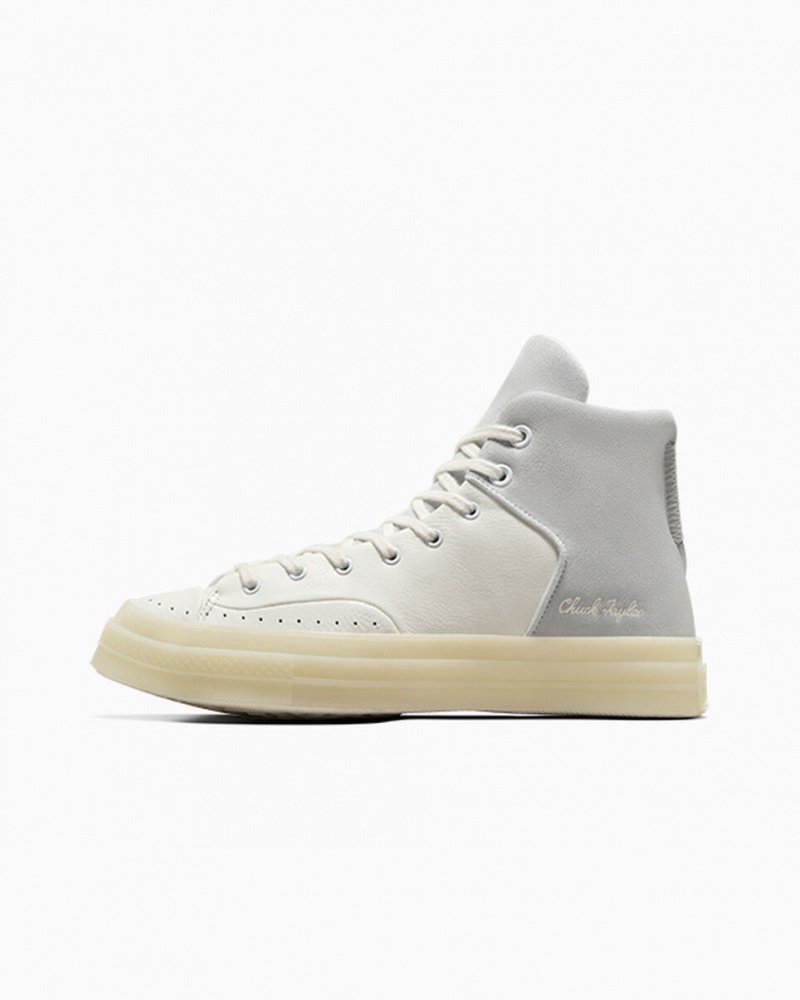 Converse Chuck 70 Marquis Skórzane Białe Szare | 805691-GNK