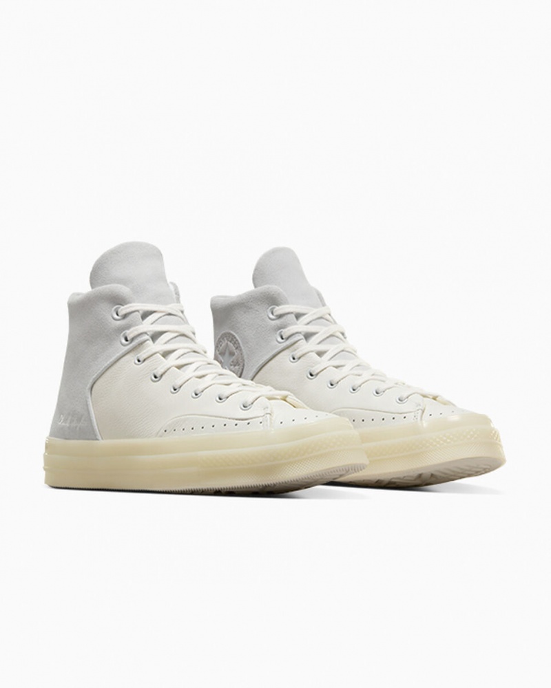 Converse Chuck 70 Marquis Skórzane Białe Szare | 805691-GNK