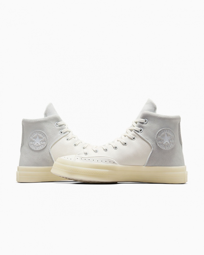 Converse Chuck 70 Marquis Skórzane Białe Szare | 805691-GNK