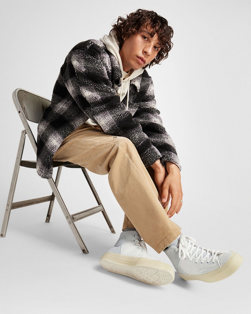 Converse Chuck 70 Marquis Skórzane Białe Szare | 805691-GNK