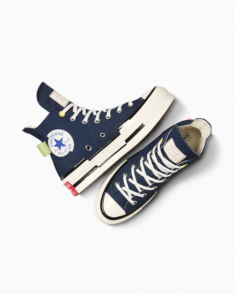 Converse Chuck 70 Plus Heel Loop Granatowe Czarne | 083147-GFW