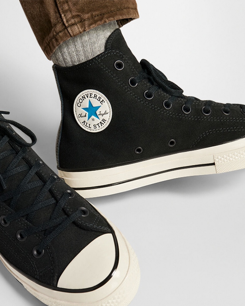 Converse Chuck 70 Zamszowe Czarne Niebieskie | 470312-DAN