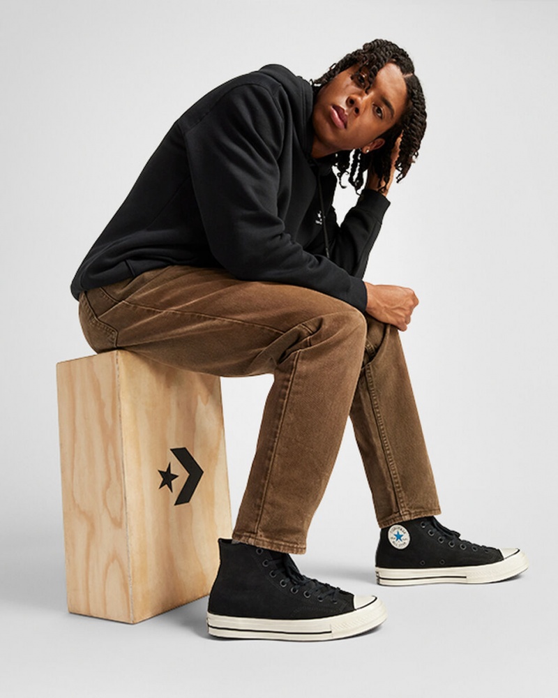 Converse Chuck 70 Zamszowe Czarne Niebieskie | 470312-DAN