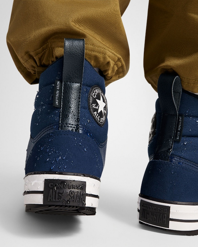 Converse Chuck Taylor All Star Berkshire Boot Obsidian Czarne Białe | 135267-KMF