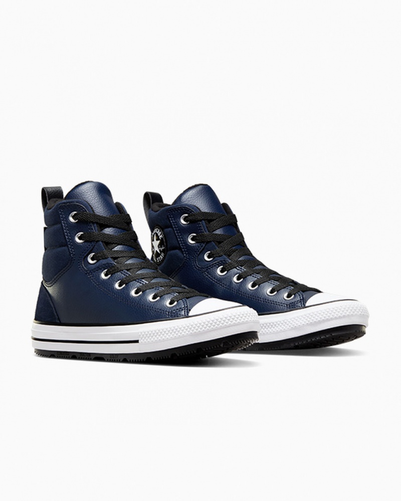 Converse Chuck Taylor All Star Berkshire Boot Obsidian Czarne Białe | 135267-KMF