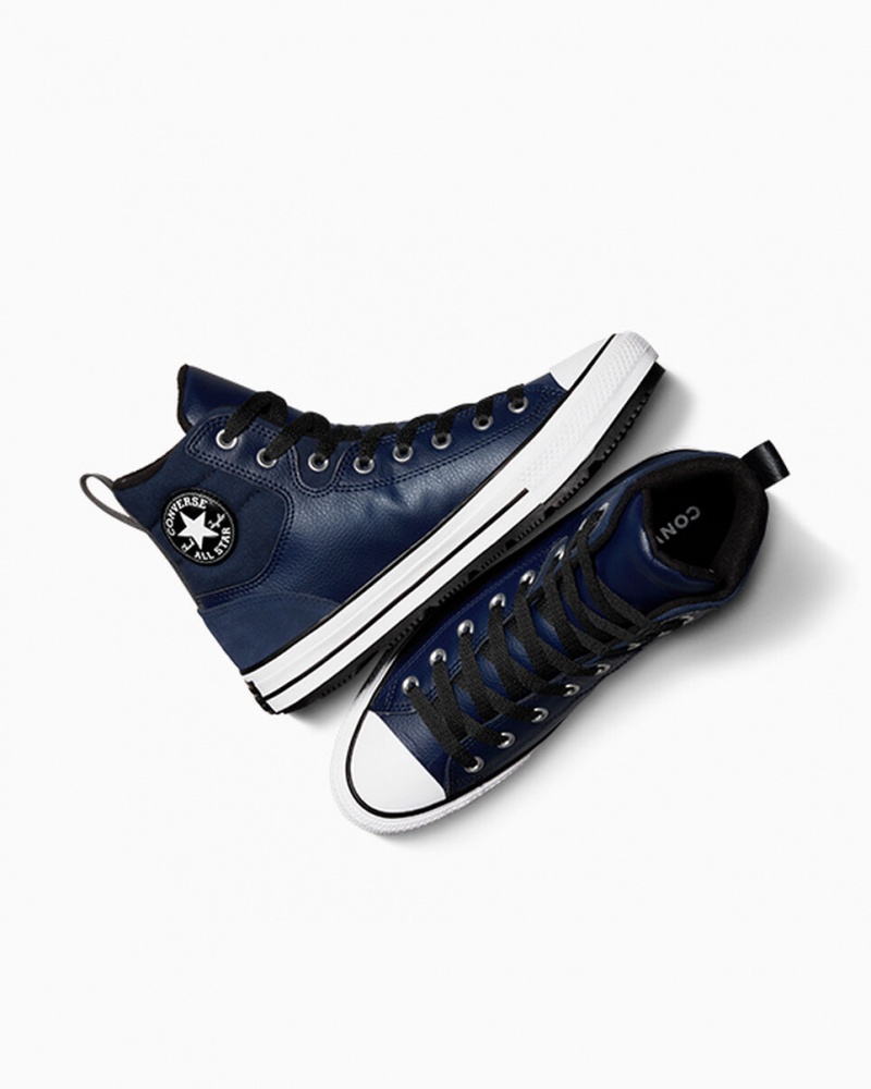 Converse Chuck Taylor All Star Berkshire Boot Obsidian Czarne Białe | 135267-KMF