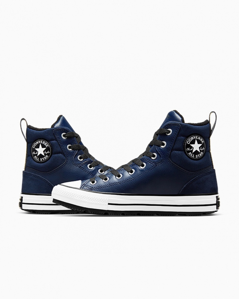 Converse Chuck Taylor All Star Berkshire Boot Obsidian Czarne Białe | 135267-KMF