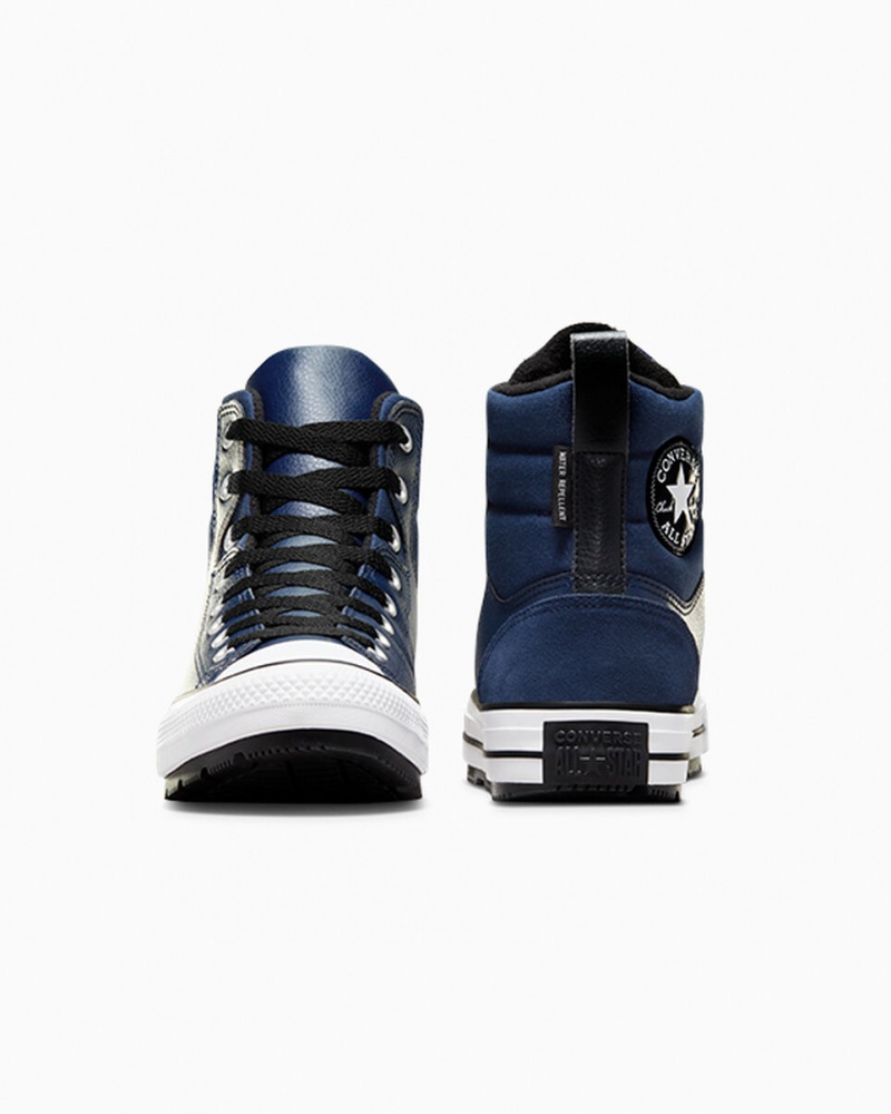 Converse Chuck Taylor All Star Berkshire Boot Obsidian Czarne Białe | 135267-KMF