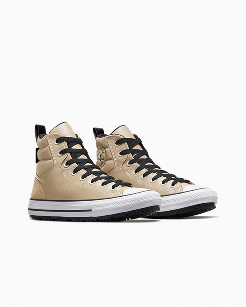 Converse Chuck Taylor All Star Berkshire Boot Khaki Czarne Białe | 385426-UAE