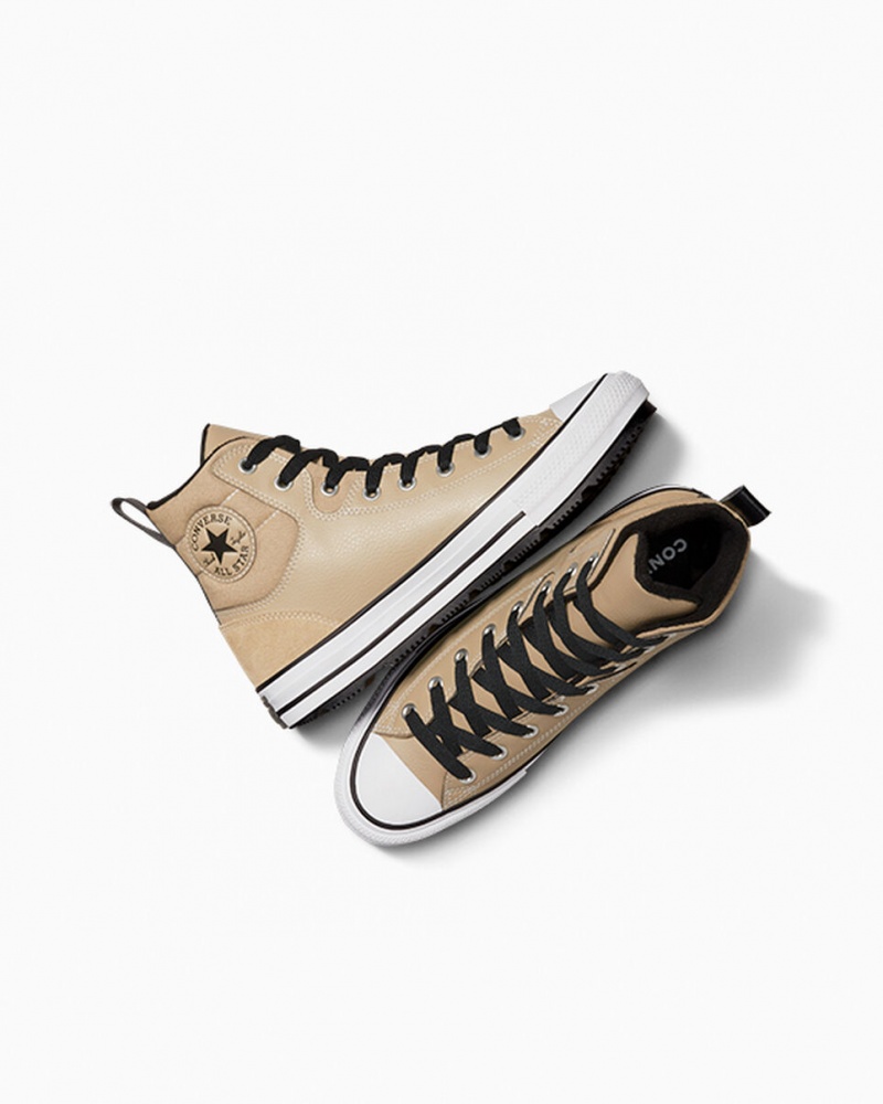 Converse Chuck Taylor All Star Berkshire Boot Khaki Czarne Białe | 385426-UAE