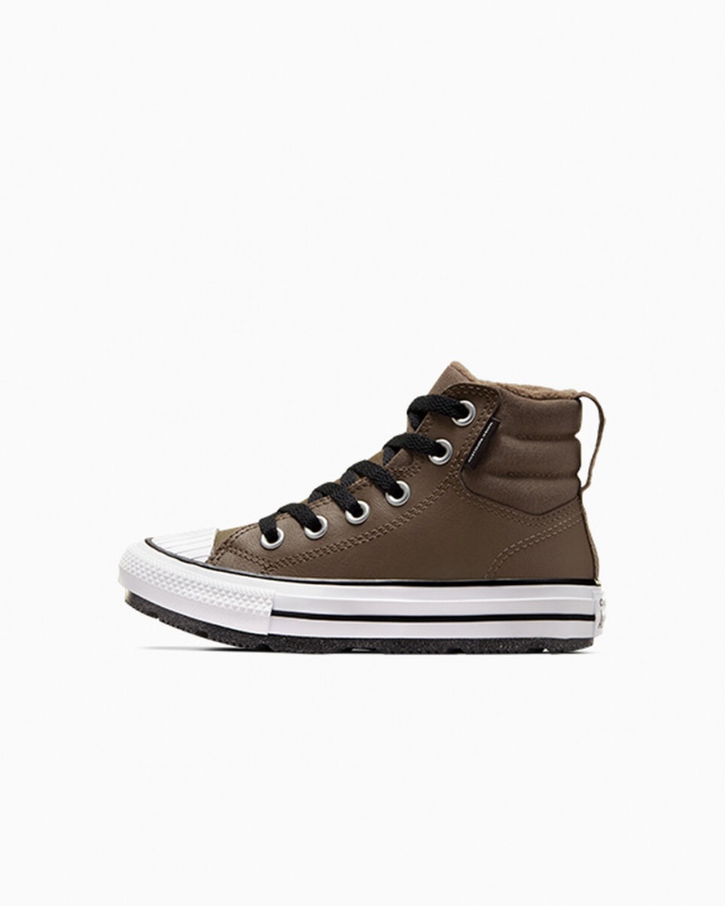 Converse Chuck Taylor All Star Berkshire Boot Skórzane Czarne Białe | 987240-YSK