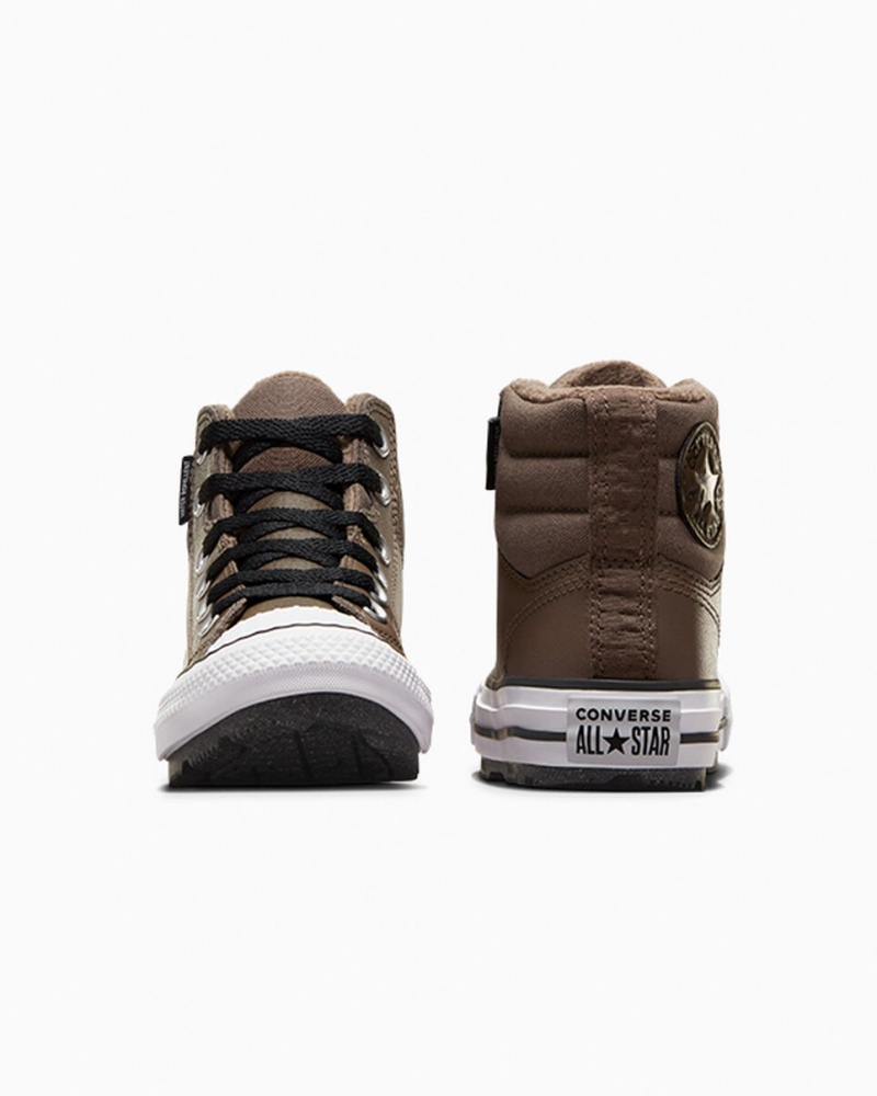 Converse Chuck Taylor All Star Berkshire Boot Skórzane Czarne Białe | 987240-YSK