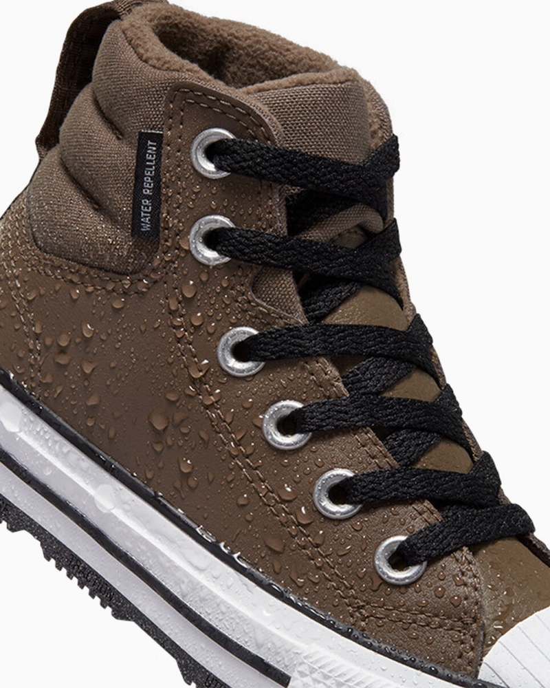 Converse Chuck Taylor All Star Berkshire Boot Skórzane Czarne Białe | 987240-YSK
