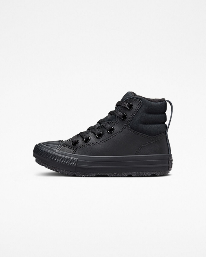 Converse Chuck Taylor All Star Berkshire Boot Skórzane Czarne Czarne Szare | 765329-HTS