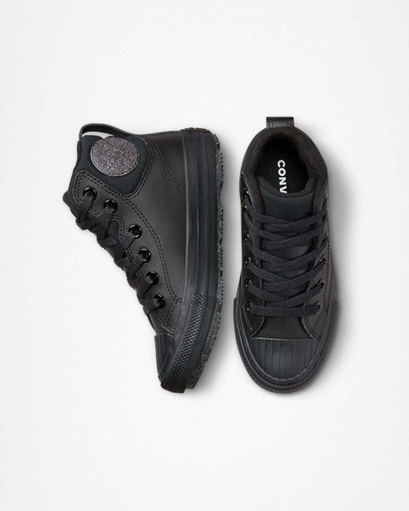 Converse Chuck Taylor All Star Berkshire Boot Skórzane Czarne Czarne Szare | 765329-HTS