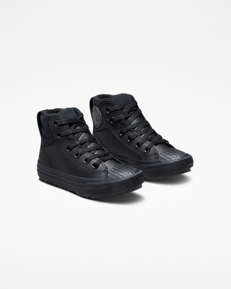 Converse Chuck Taylor All Star Berkshire Boot Skórzane Czarne Czarne Szare | 765329-HTS