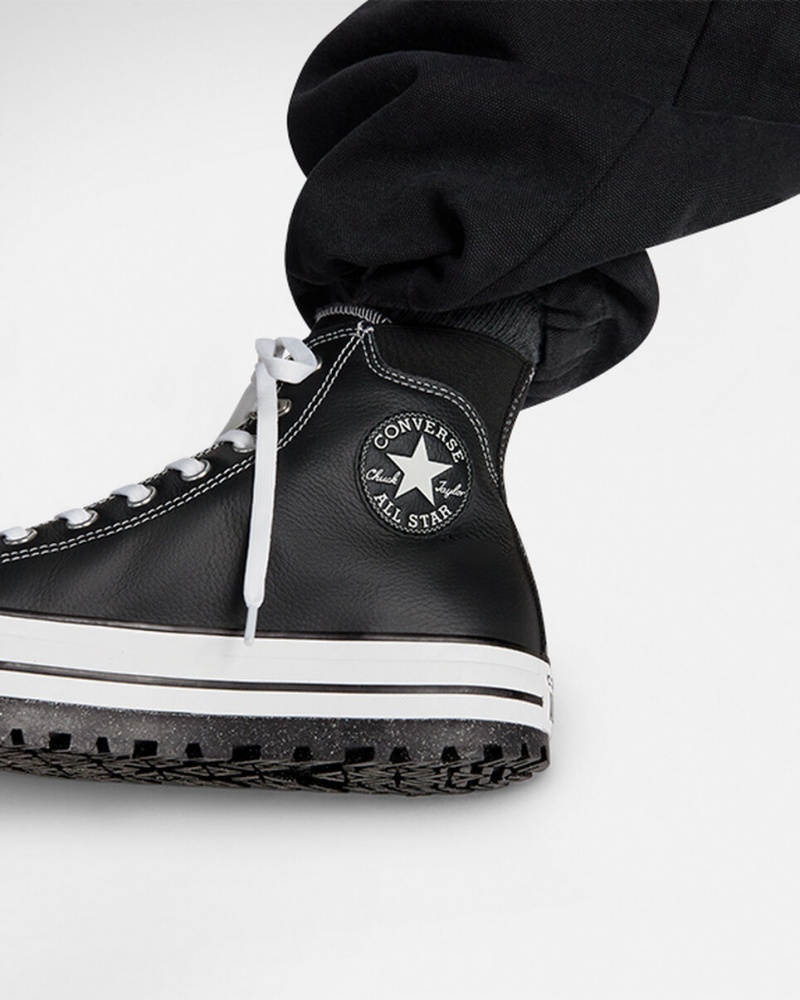 Converse Chuck Taylor All Star City Trek Nieprzemakalne Boot Czarne Białe Srebrne | 215340-IAU