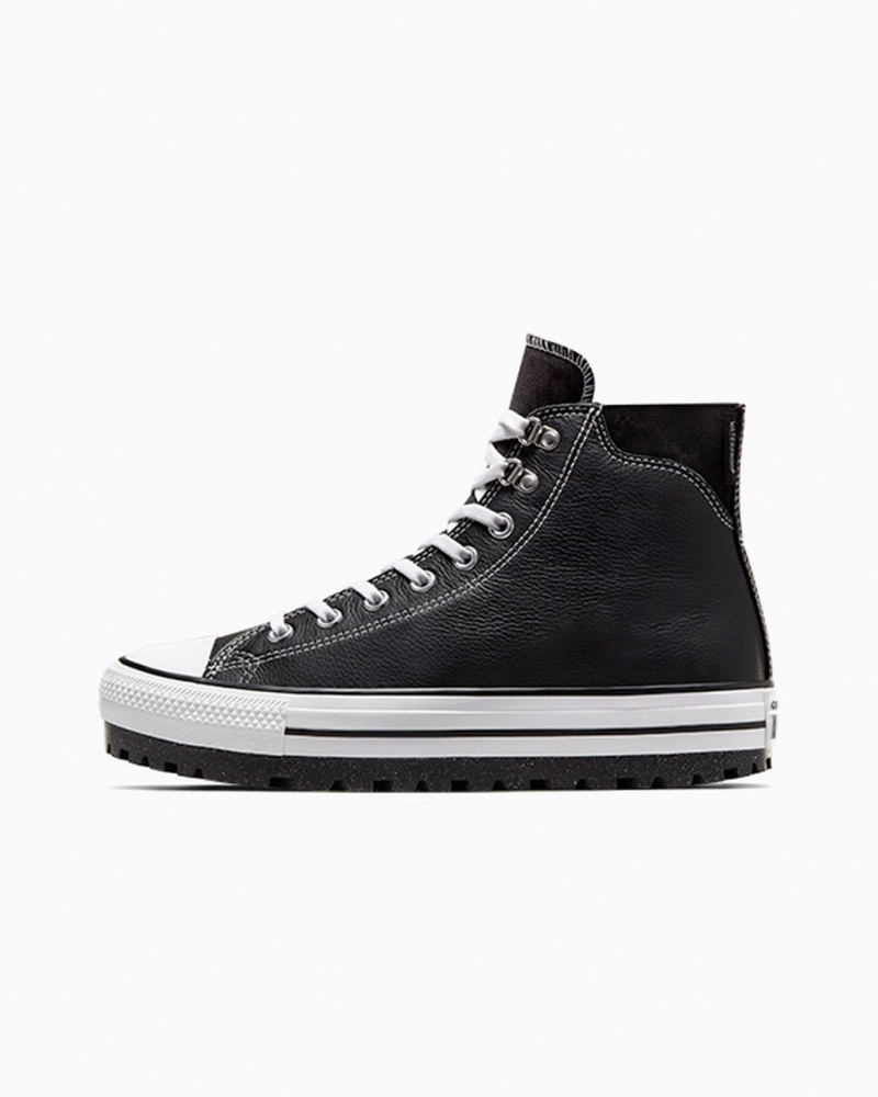 Converse Chuck Taylor All Star City Trek Nieprzemakalne Boot Czarne Białe Srebrne | 215340-IAU