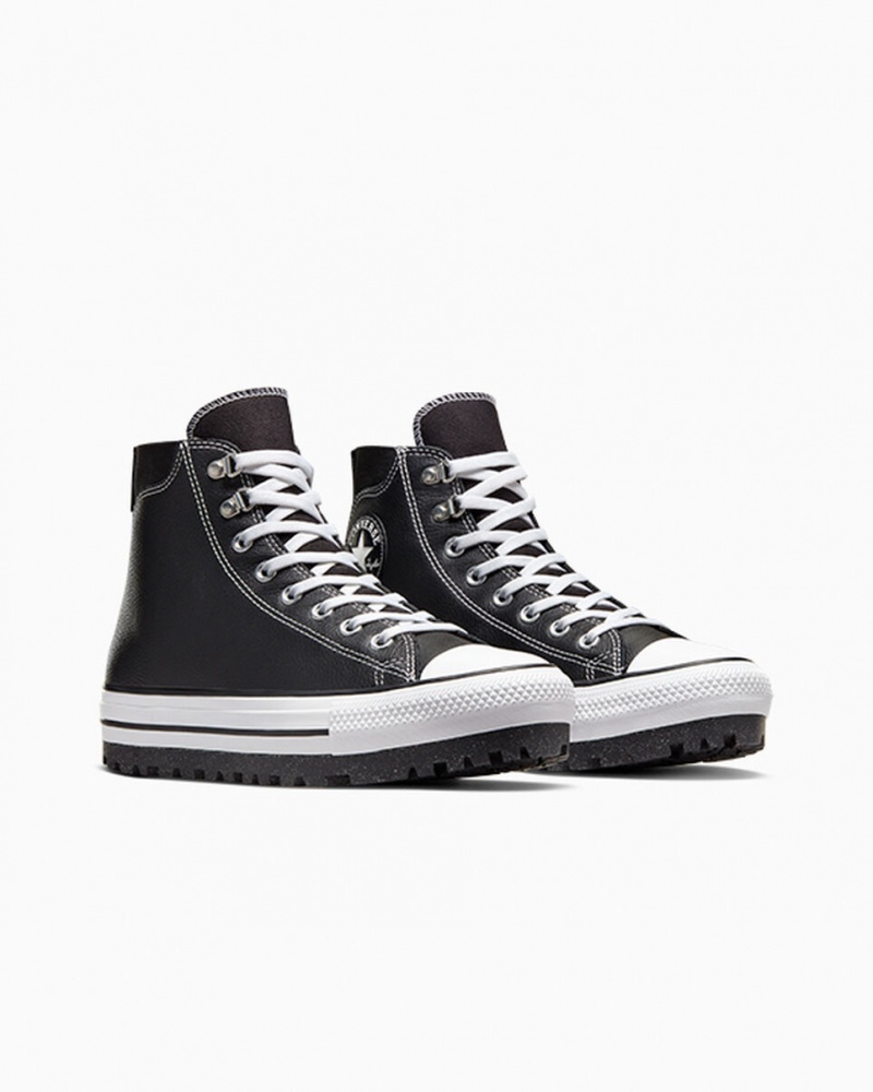 Converse Chuck Taylor All Star City Trek Nieprzemakalne Boot Czarne Białe Srebrne | 215340-IAU